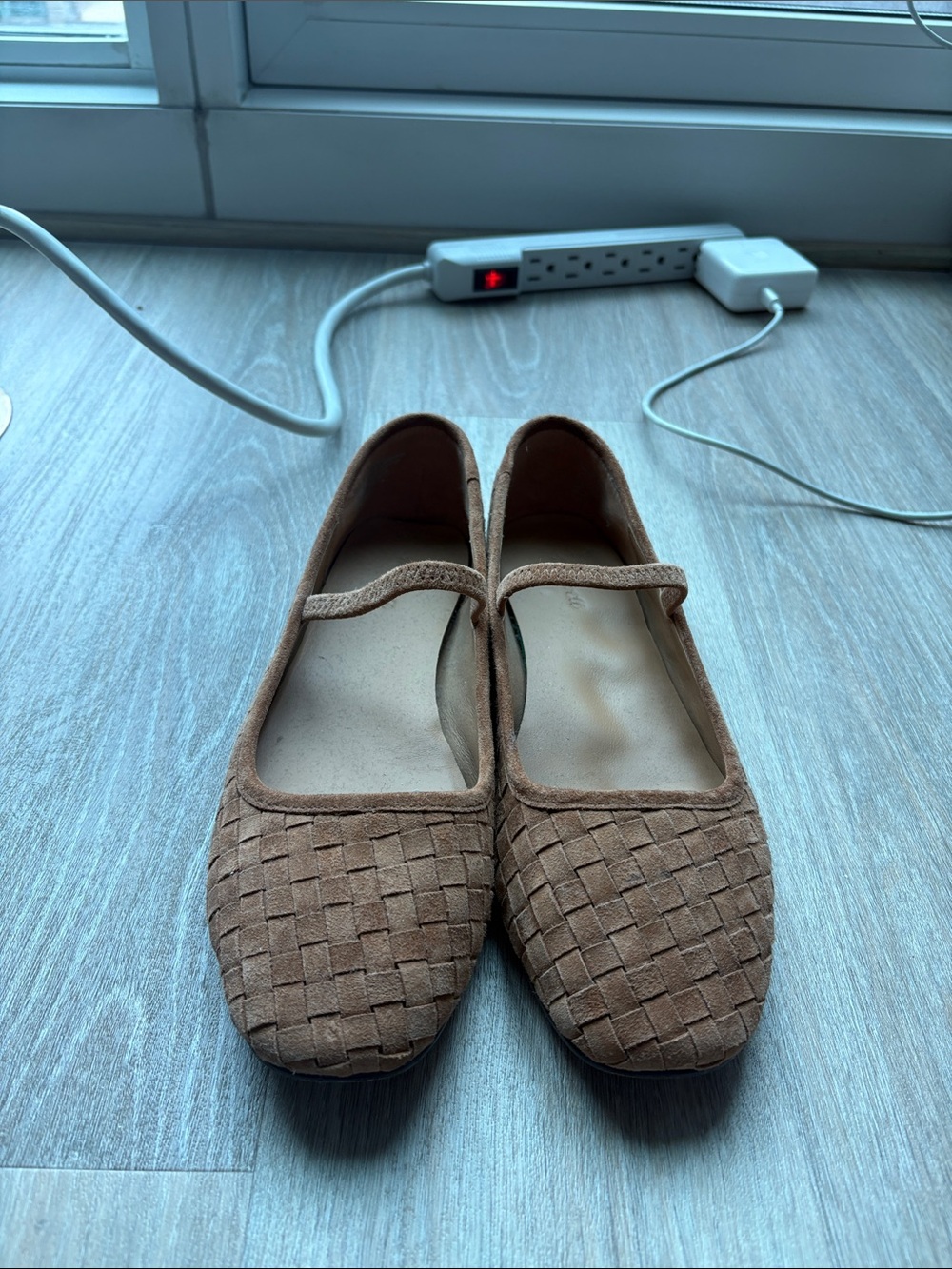 Madewell- Women’s Greta Elastic Mary Jane Flats in Warm Hickory size 7.5